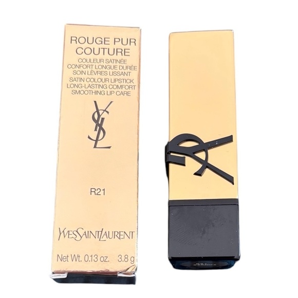 Yves Saint Laurent Beaute Rouge Pur Couture Caring Satin Lipstick Red #R21 NIB - Picture 2 of 4